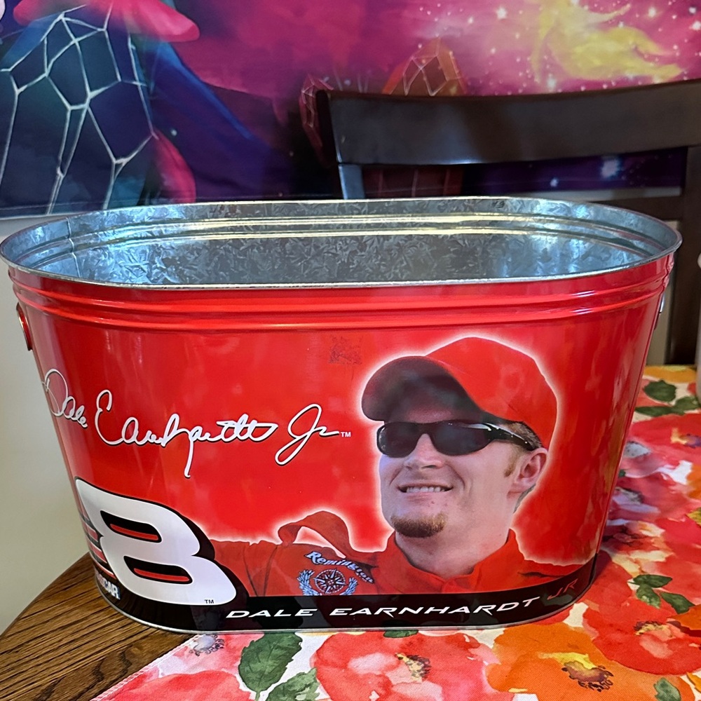 Dale Earnhardt Jr. Red Metal Party Beer Bucket